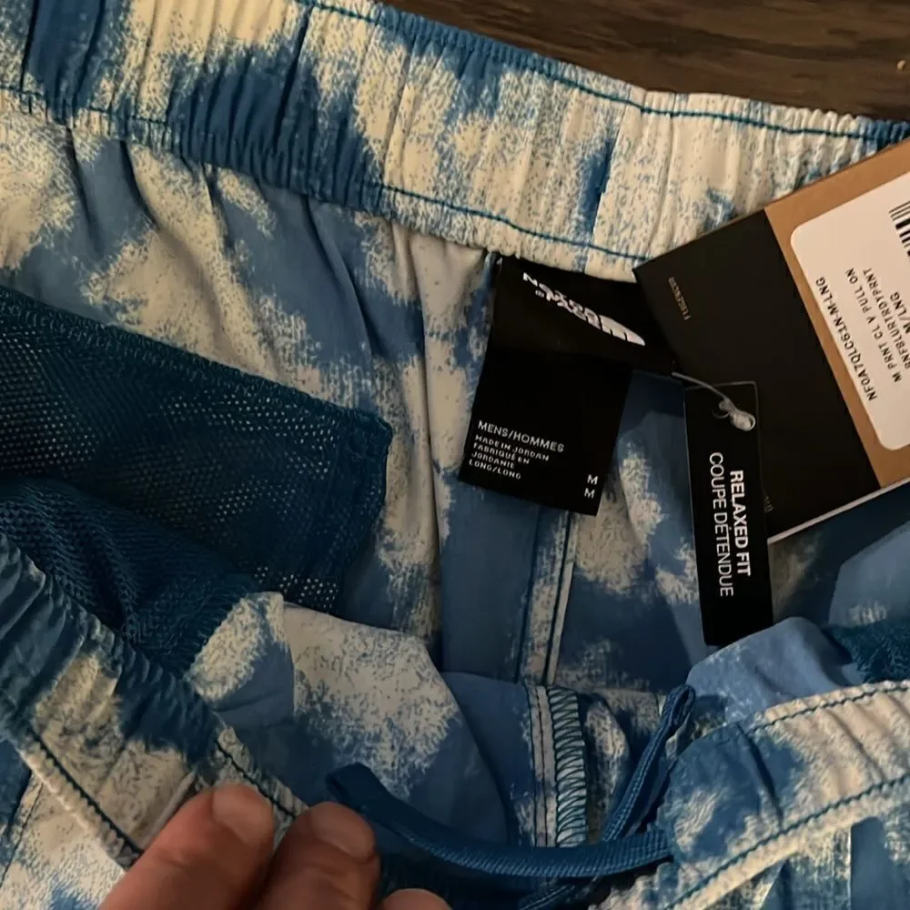 New men’s cloud print flash dry 3 pocket pull on hiking trail walking shorts M